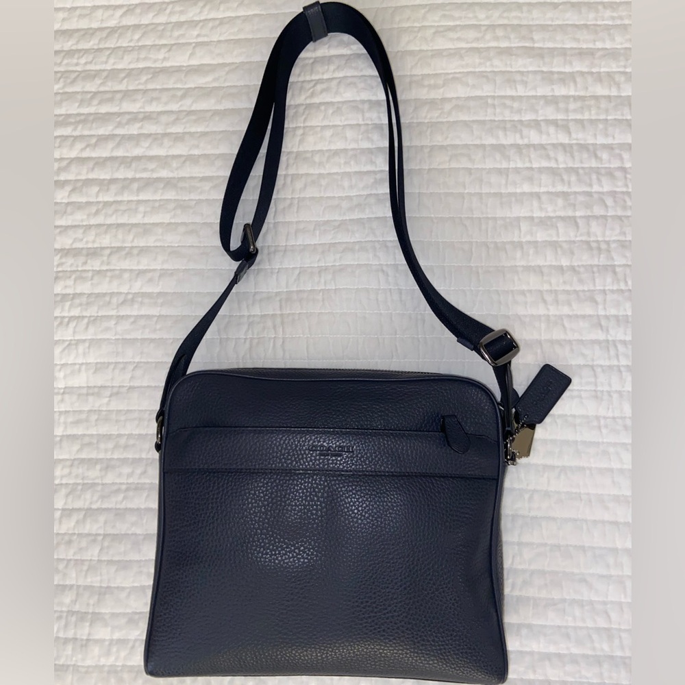 Coach gray men’s travel bag / crossbody with adjustable strap
